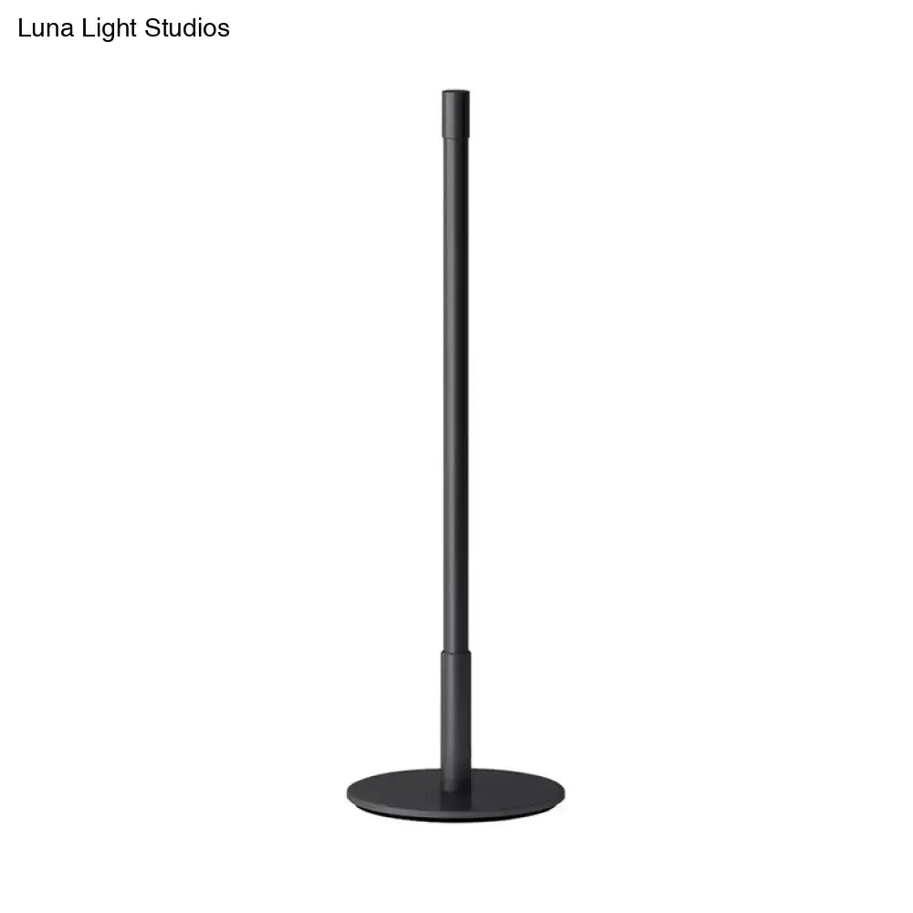 Sleek black plumb rod led night light bedroom bedside table lamp