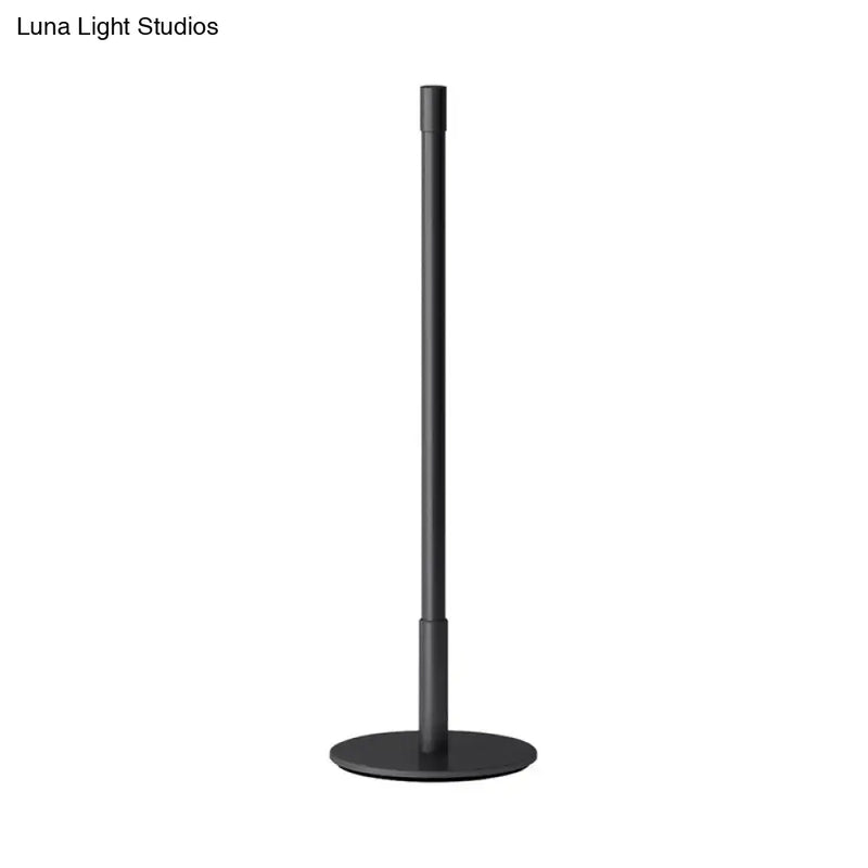 Sleek black plumb rod led night light bedroom bedside table lamp