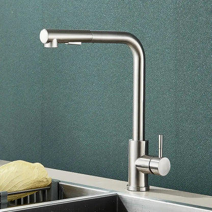 black pull out kitchen faucet with dual mode nozzle
