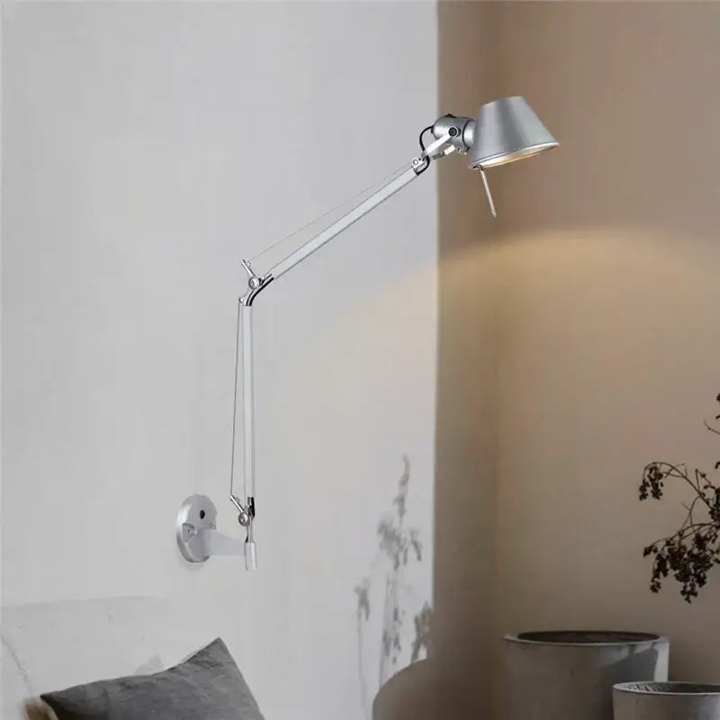 black silver rotatable wall light for study office