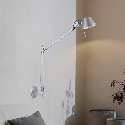 black silver rotatable wall light for study office