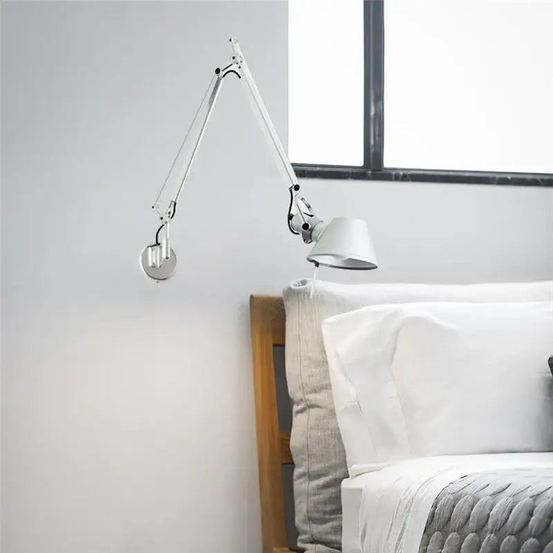 black silver rotatable wall light for study office