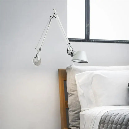black silver rotatable wall light for study office