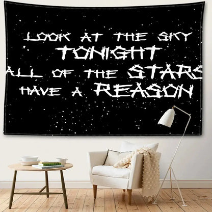 black sky art tapestry bedroom starry wall decor