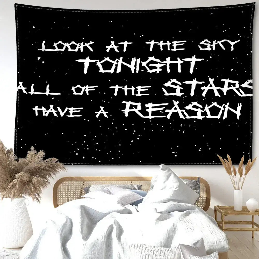 black sky art tapestry bedroom starry wall decor