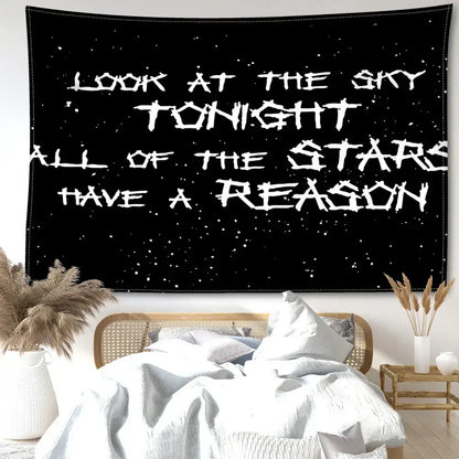 black sky art tapestry bedroom starry wall decor