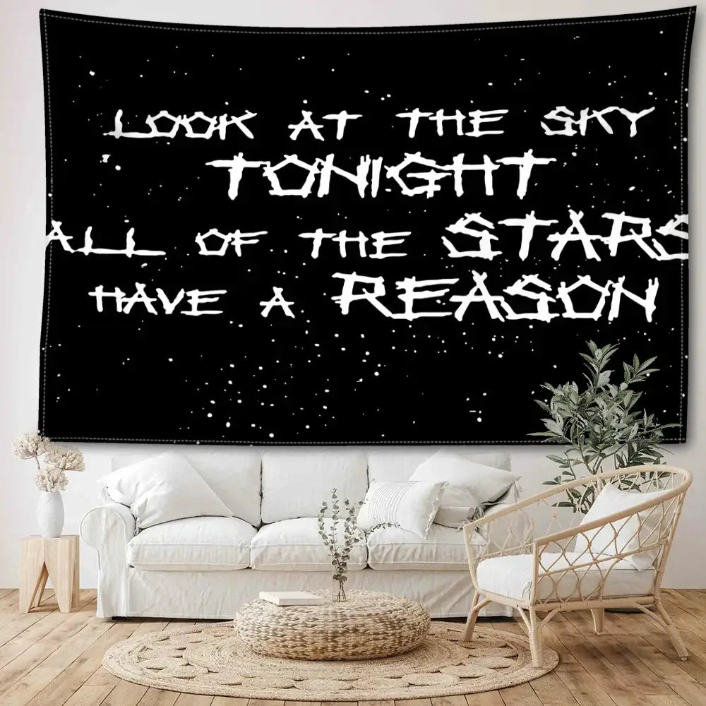 black sky art tapestry bedroom starry wall decor