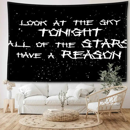 black sky art tapestry bedroom starry wall decor