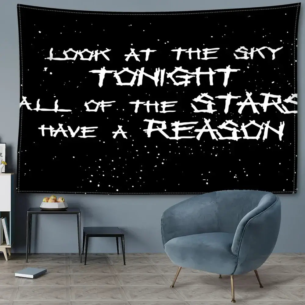 black sky art tapestry bedroom starry wall decor