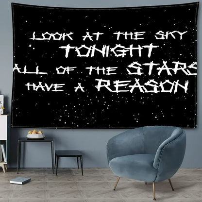 black sky art tapestry bedroom starry wall decor