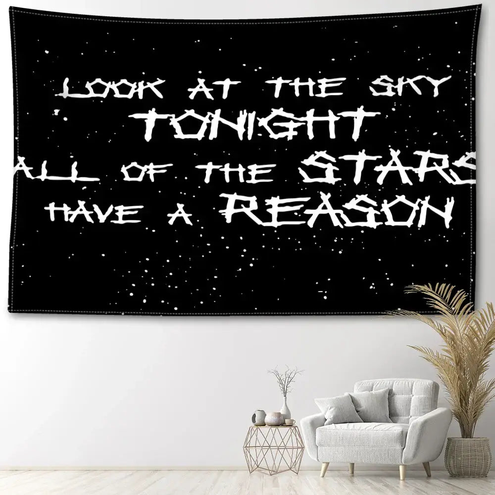 black sky art tapestry bedroom starry wall decor