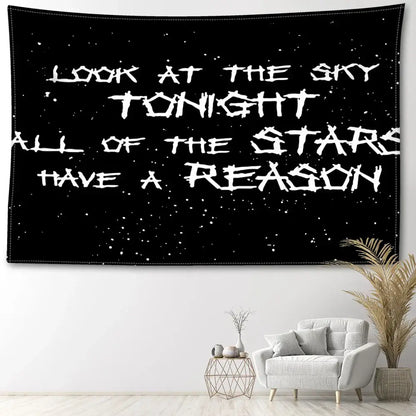 black sky art tapestry bedroom starry wall decor