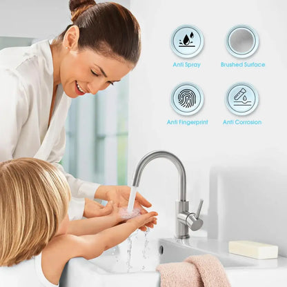 Modern brushed black stainless steel kitchen faucet duradero y práctico