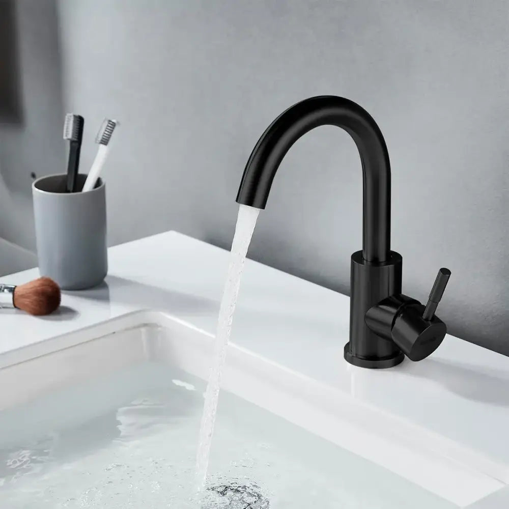 Modern brushed black stainless steel kitchen faucet duradero y práctico