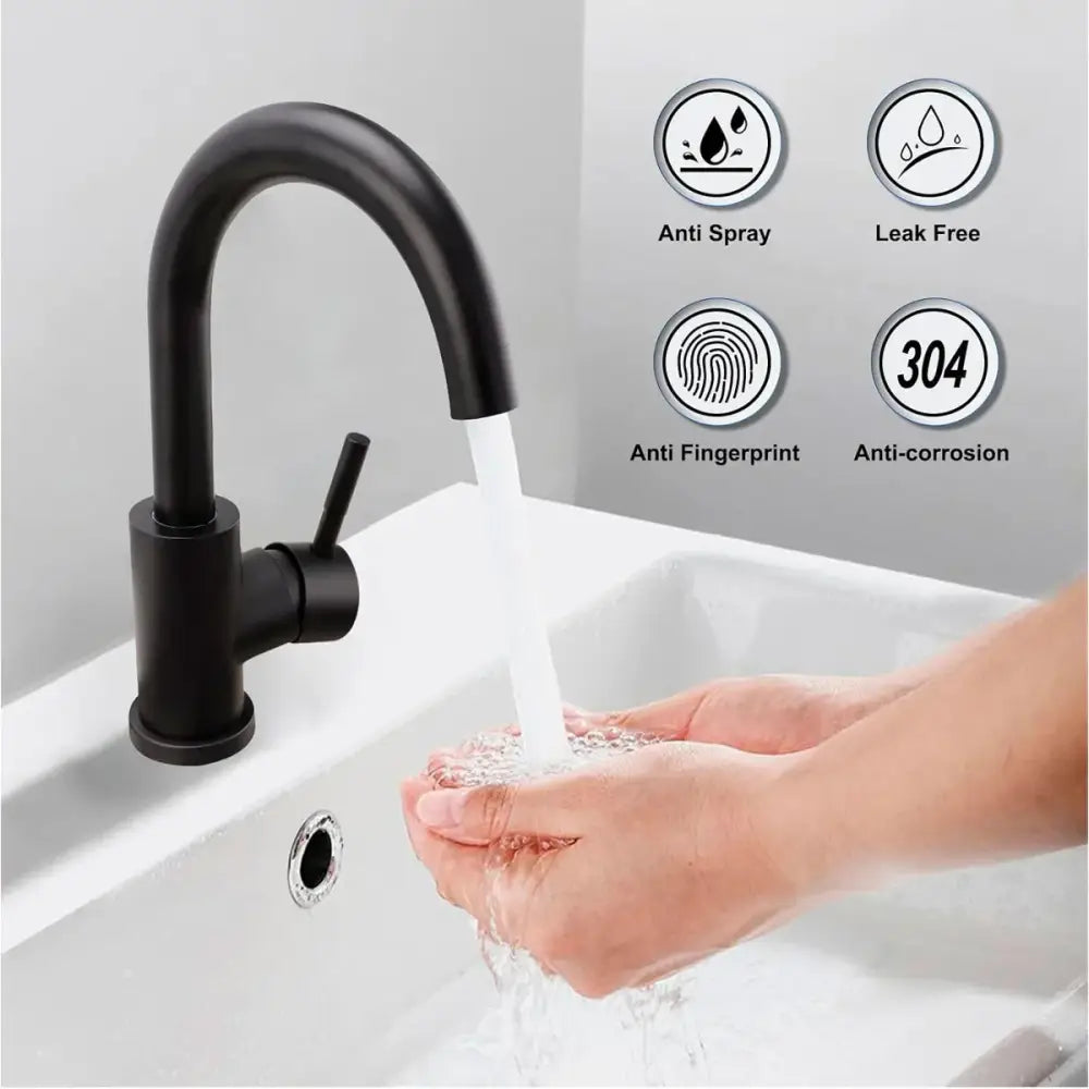 Modern brushed black stainless steel kitchen faucet duradero y práctico