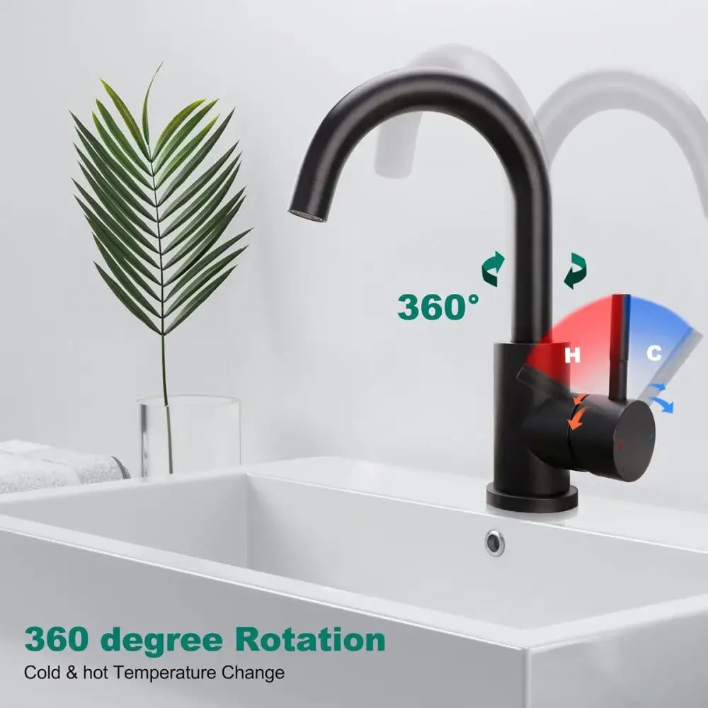 Modern brushed black stainless steel kitchen faucet duradero y práctico