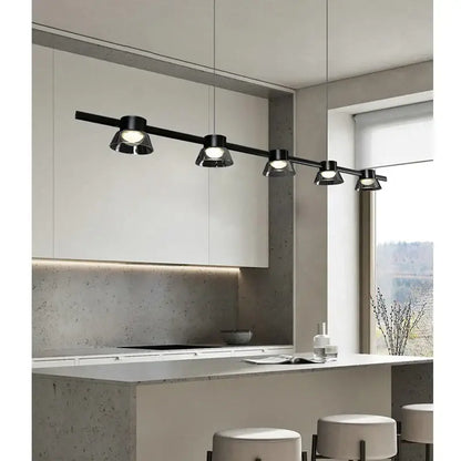 black strip chandelier 5 light living room pendant light