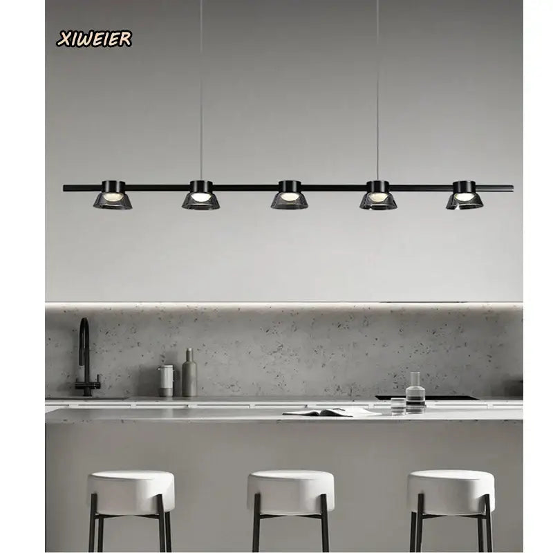 black strip chandelier 5 light living room pendant light