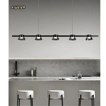 black strip chandelier 5 light living room pendant light