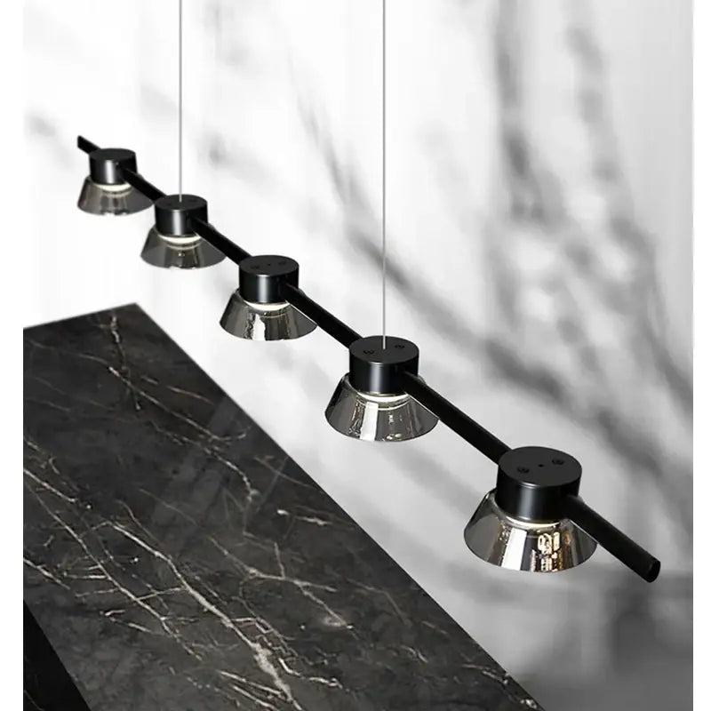 black strip chandelier 5 light living room pendant light