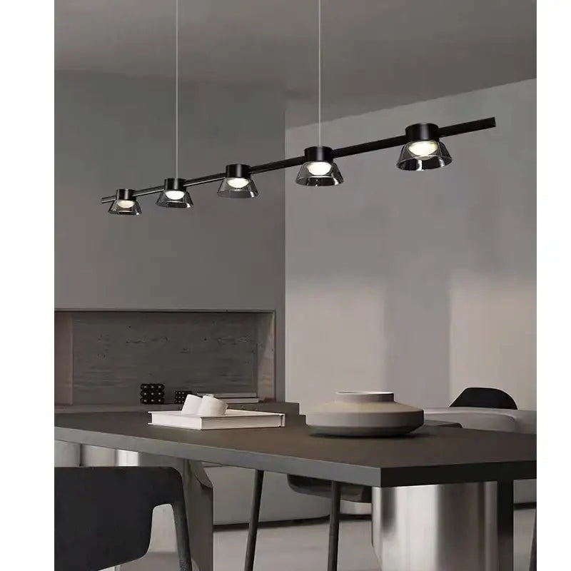 black strip chandelier 5 light living room pendant light