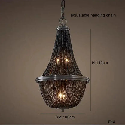 Decorbites black tassel ceiling chandelier living room pendant light