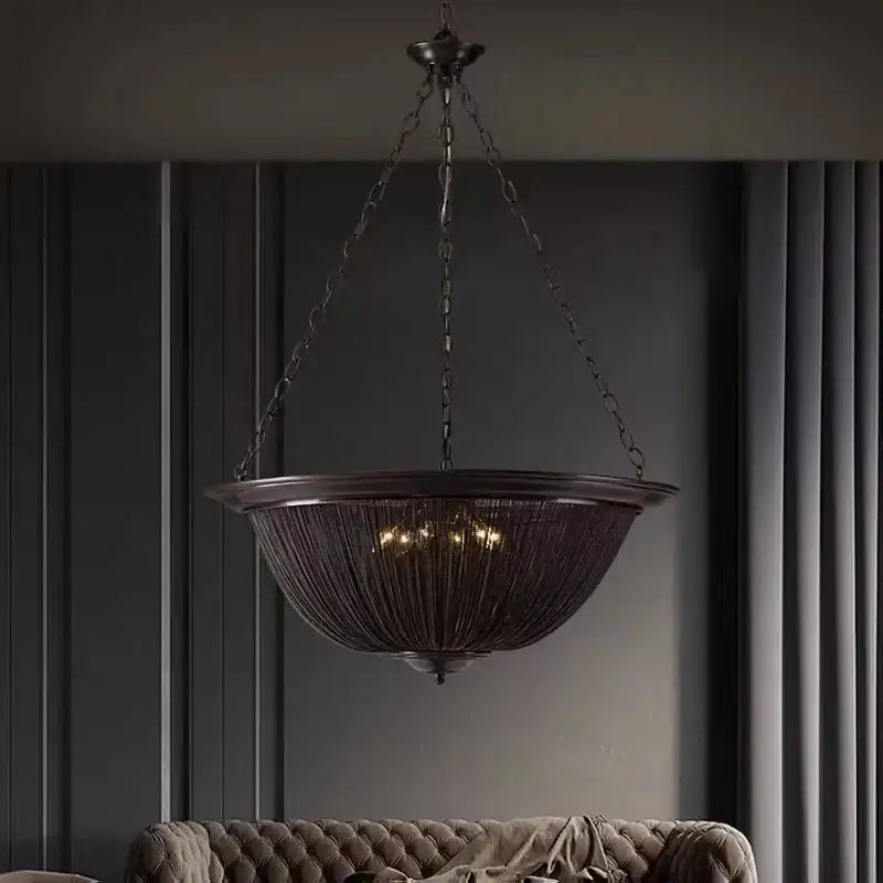 black tassel ceiling chandelier living room pendant light