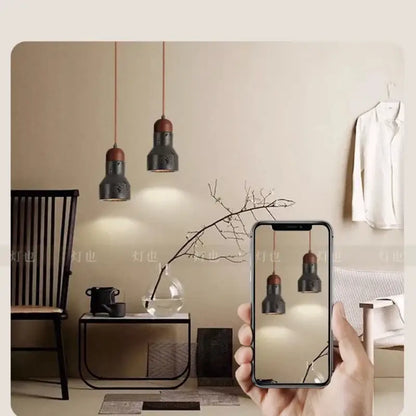 black travertine led pendant lamp for dining room