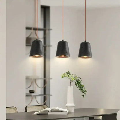 black travertine led pendant lamp for dining room