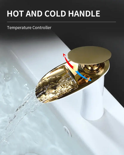 Modern black stainless steel waterfall basin faucet bathroom tap