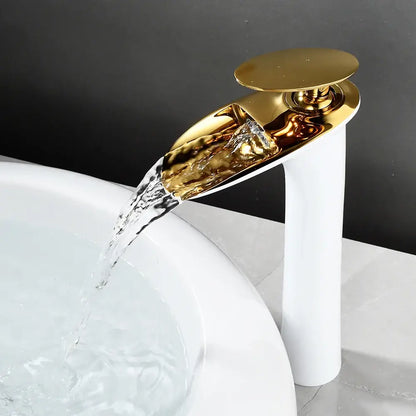 Modern black stainless steel waterfall basin faucet bathroom tap