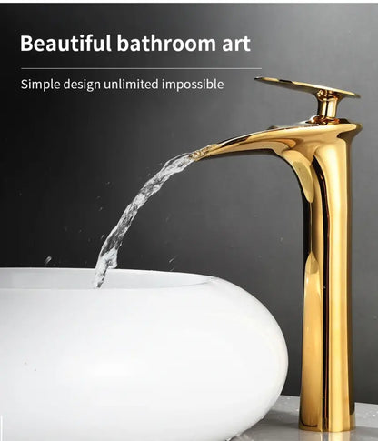Modern black stainless steel waterfall basin faucet bathroom tap