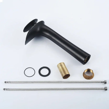 Modern black stainless steel waterfall basin faucet bathroom tap