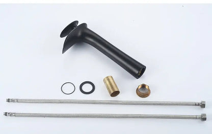 Modern black stainless steel waterfall basin faucet bathroom tap