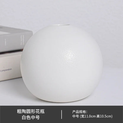 DecorBites™ Black & White Ceramic Round Vase