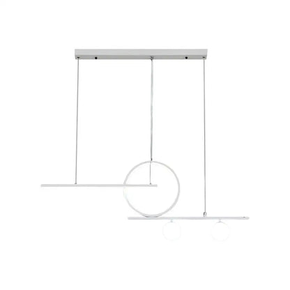 Modern black & white bar and circle suspension light for dining room