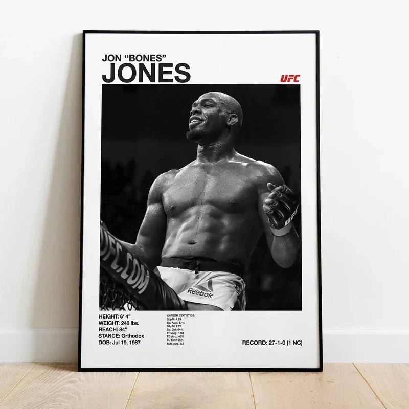 DecorBites™ Black & White UFC Canvas Print for Gym Decor