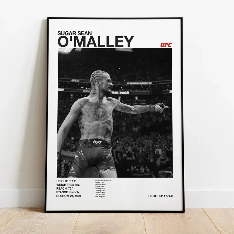 DecorBites™ Black & White UFC Canvas Print for Gym Decor