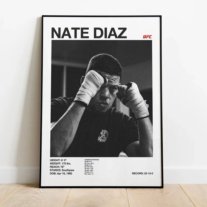 DecorBites™ Black & White UFC Canvas Print for Gym Decor