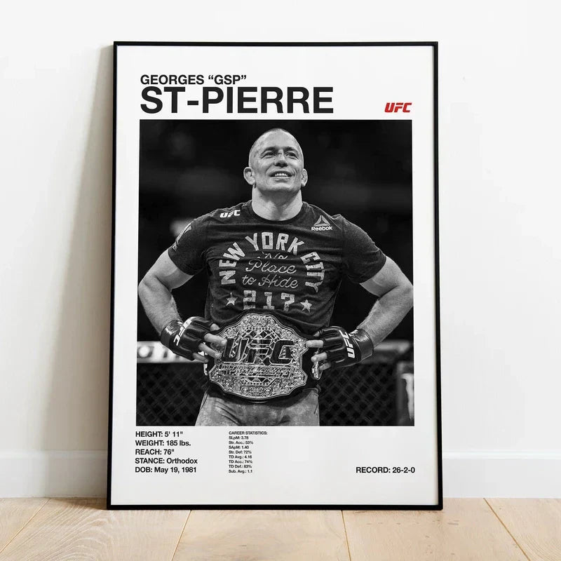 DecorBites™ Black & White UFC Canvas Print for Gym Decor