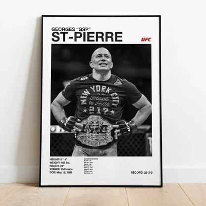 DecorBites™ Black & White UFC Canvas Print for Gym Decor