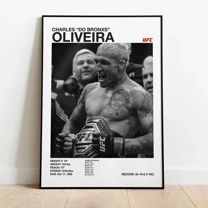 DecorBites™ Black & White UFC Canvas Print for Gym Decor
