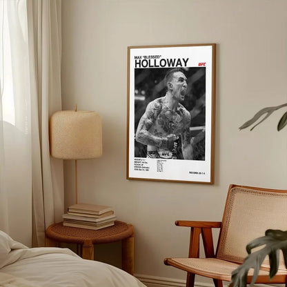 DecorBites™ Black & White UFC Canvas Print for Gym Decor