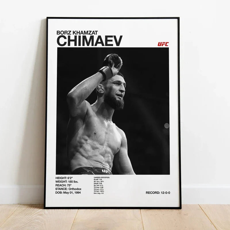 DecorBites™ Black & White UFC Canvas Print for Gym Decor
