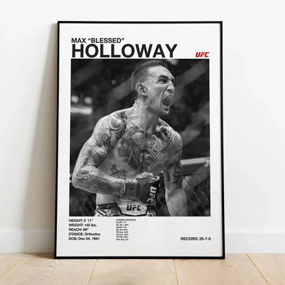 DecorBites™ Black & White UFC Canvas Print for Gym Decor