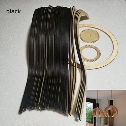 black wood cage chandelier spherical living room lamp