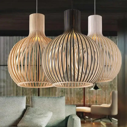 black wood cage chandelier spherical living room lamp