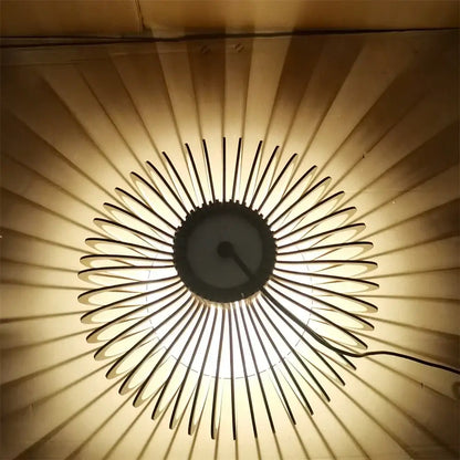 black wood cage chandelier spherical living room lamp