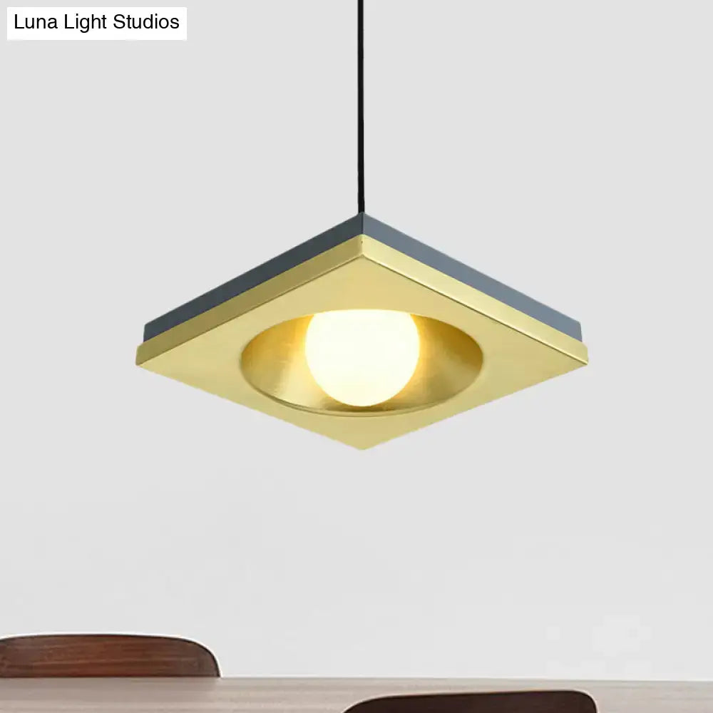Modernist black & gold metal frame pendant light bedroom