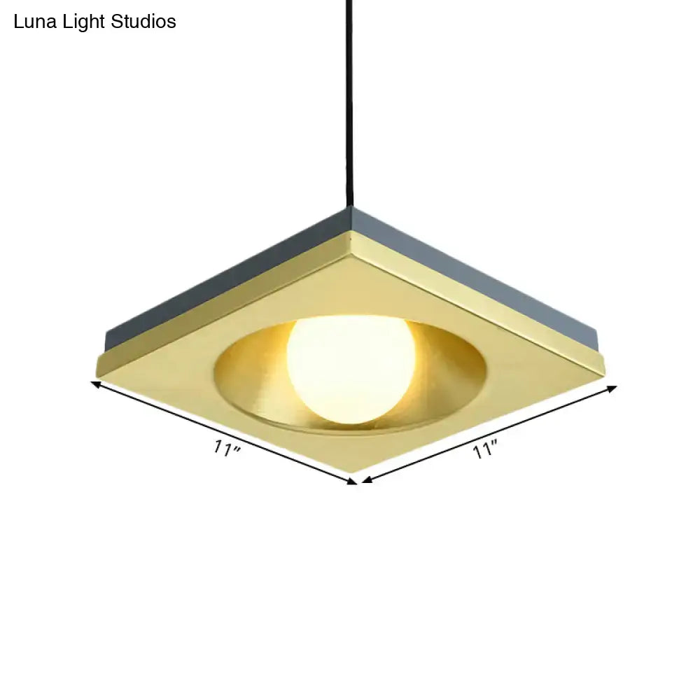 Modernist black & gold metal frame pendant light bedroom